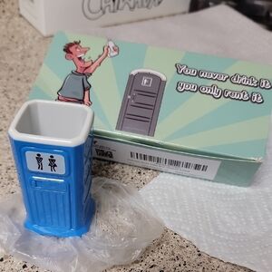 Blue Novelty Miniature Porta Potty Shot Cups